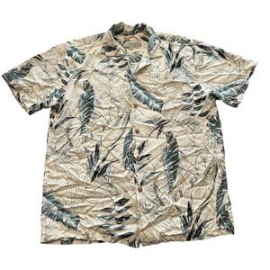 Paradise Found Shirt Medium Hawaiian Tropical Vacation Short Sleeve Button Down